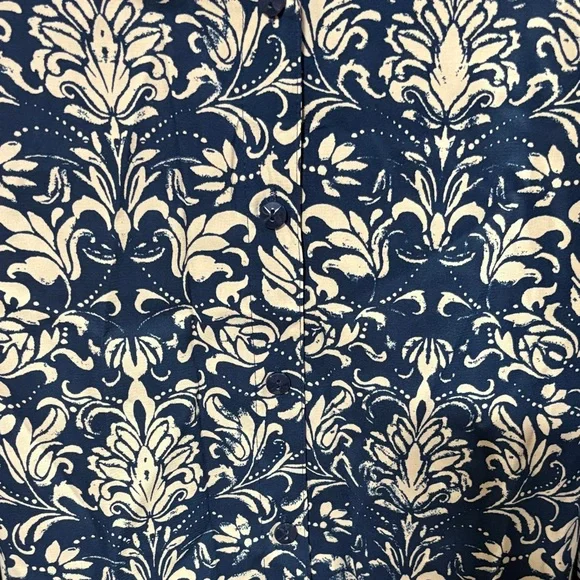 Catherines Navy and Cream Floral Damask Tunic - Picture 6 of 7